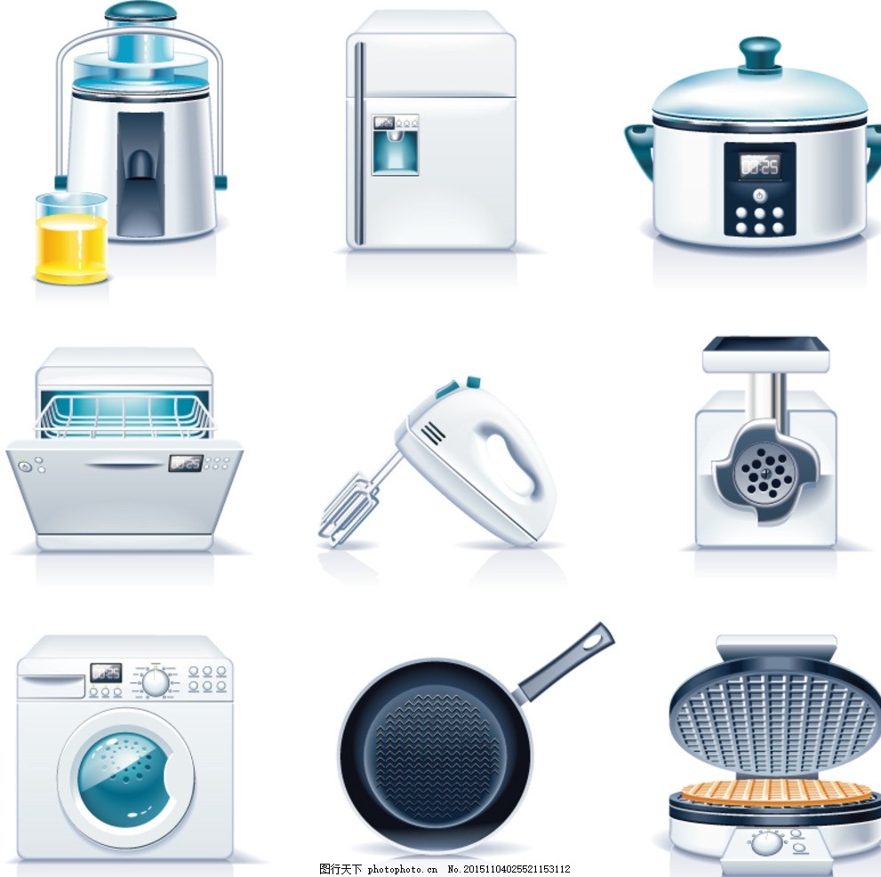 家用電器圖標(biāo)矢量素材